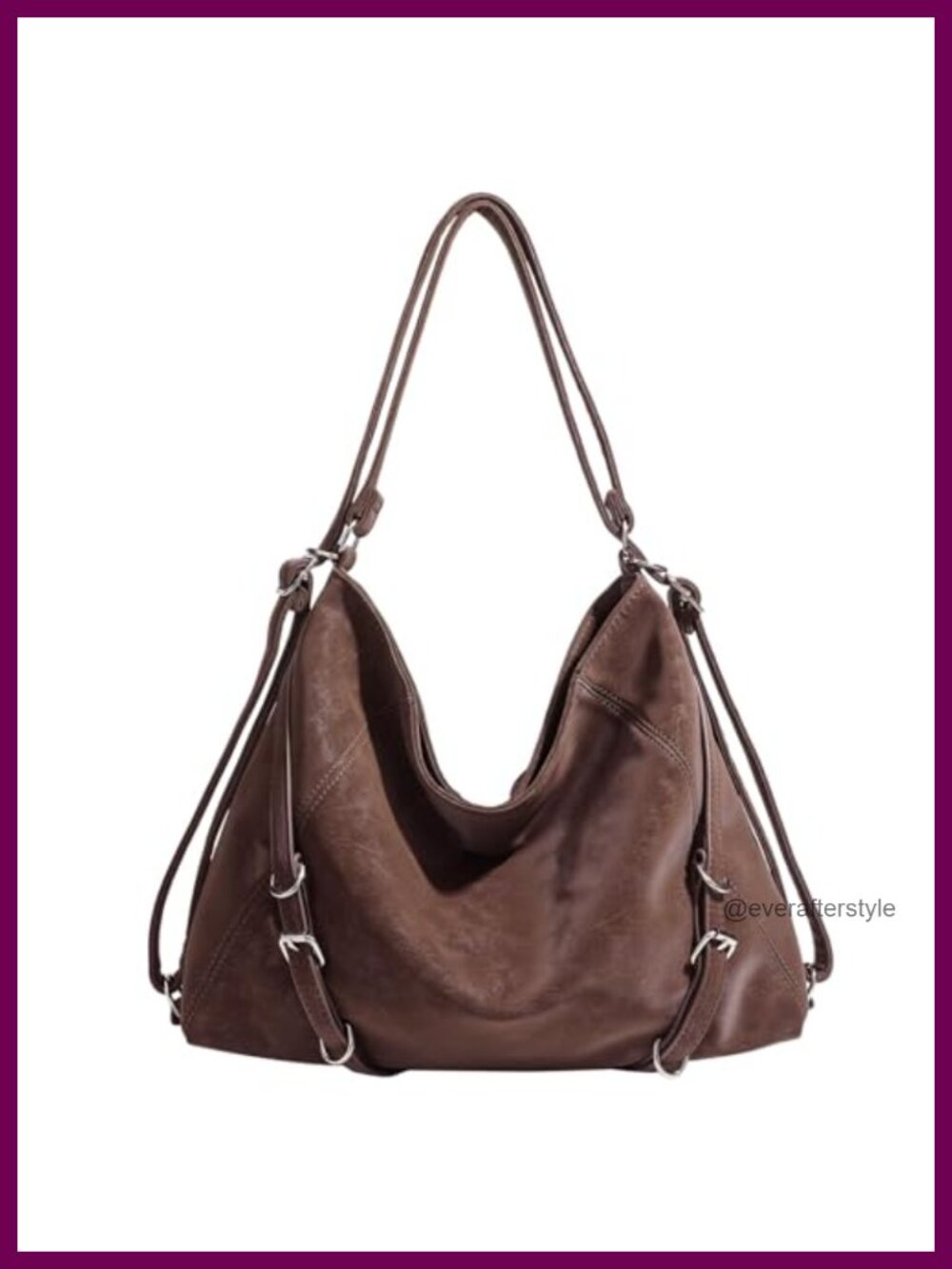 Soft Vegan Leather Convertible Hobo Bag 3-Way Shoulder Backpack Tote